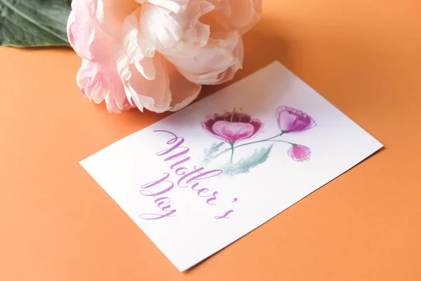 Beautiful Flower Greeting Card Mother Day Color Background — Stock Photo, Image