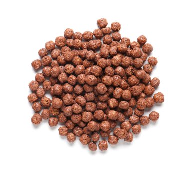 Beyaz arka planda lezzetli kahvaltı gevrekleri