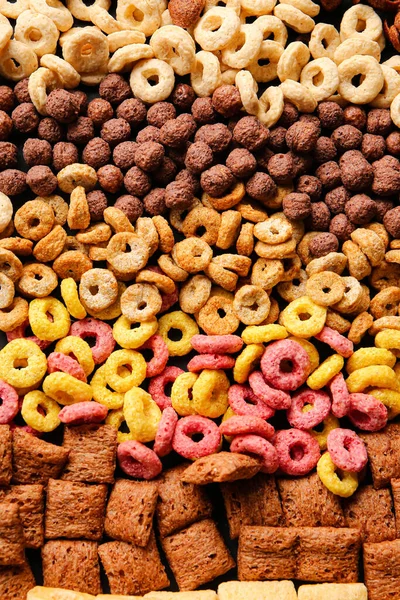 Heap Tasty Breakfast Cereals Background — Stock Photo, Image