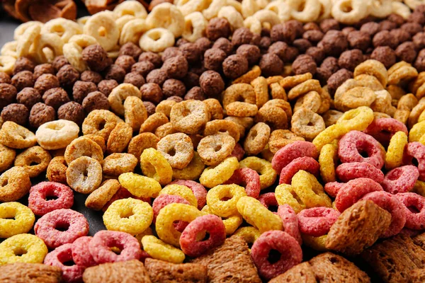 Mucchio Gustosi Cereali Colazione Come Sfondo — Foto Stock
