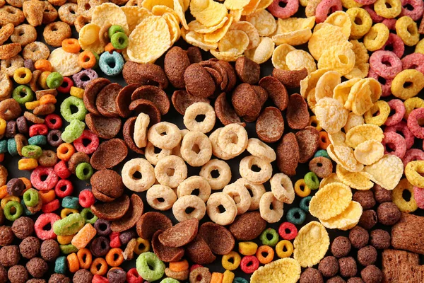 Mucchio Gustosi Cereali Colazione Come Sfondo — Foto Stock