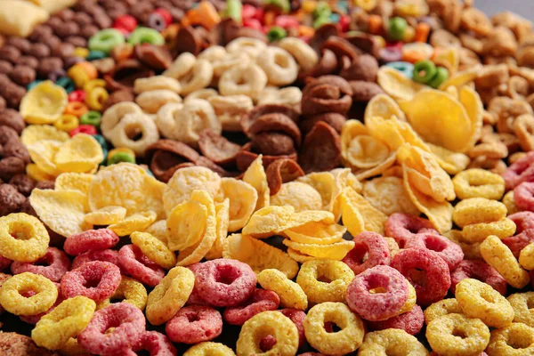 Mucchio Gustosi Cereali Colazione Come Sfondo — Foto Stock