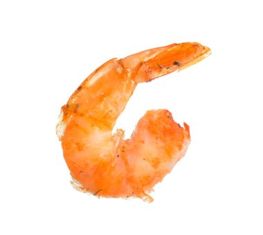 Beyaz arka planda lezzetli karides