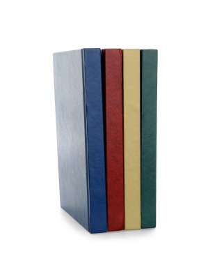 Beyaz arkaplan üzerine boş kitaplar