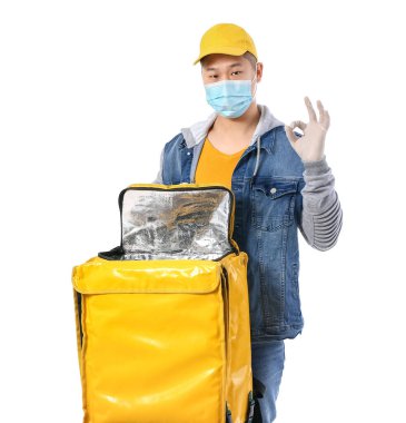 Yemek dağıtım servisi beyaz arka planda iyi görünüyor.