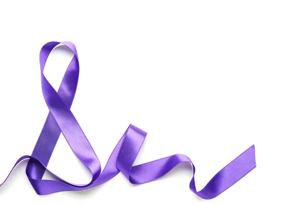 Figure Made Violet Ribbon White Background International Women Day Celebration — Stock Photo, Image