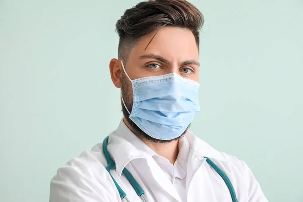 Male Doctor Color Background — Stock Photo, Image