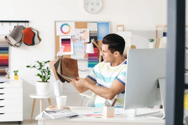 Male Interior Designer Working His Office — Stock Photo, Image