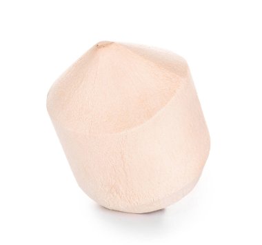 Beyaz arkaplanda taze hindistan cevizi