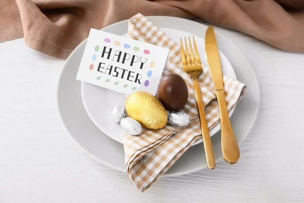 Beautiful Table Setting Easter Celebration — Stock Photo, Image