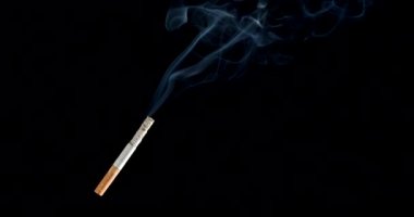Esmer arka planda dumanlı sigara.