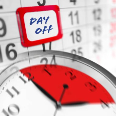 İşaretli izin günüyle saat ve takvime çift pozlama, kapatma