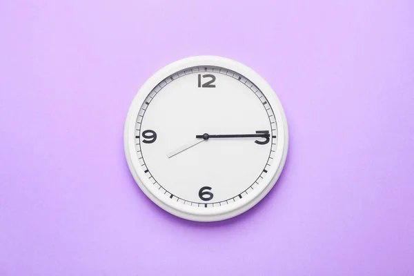 Stylish Clock Hanging Color Wall — Stock Photo, Image