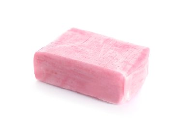 Beyaz arkaplanda sakız çiğneme