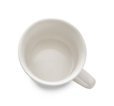 Beyaz arkaplanda boş bardak