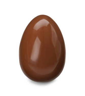Beyaz arka planda çikolatalı Paskalya yumurtası
