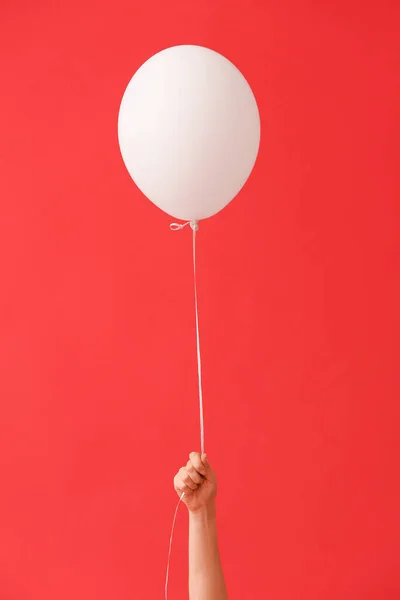 Human Hand Air Balloon Color Background — Stock Photo, Image