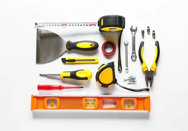 Set Construction Tools White Background — Stock Photo, Image