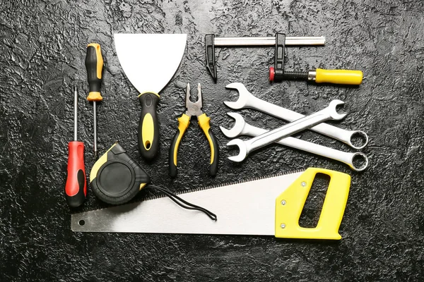 Set Construction Tools Dark Background — Stock Photo, Image