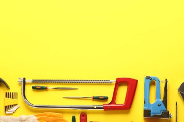 Renk arkaplan üzerinde inşa araçları kümesi