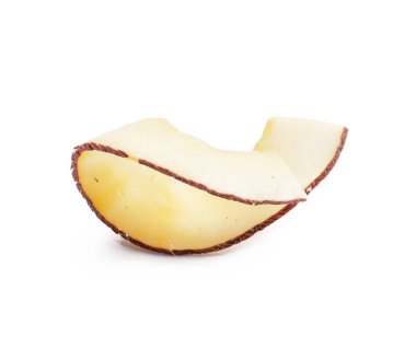 Beyaz arka planda lezzetli hindistan cevizi kırıntısı