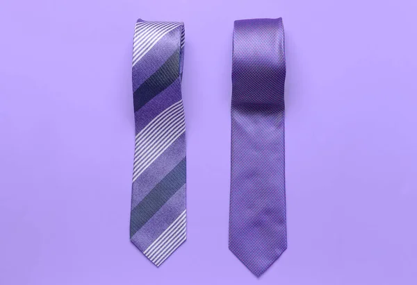 Stylish Neckties Color Background — Stock Photo, Image
