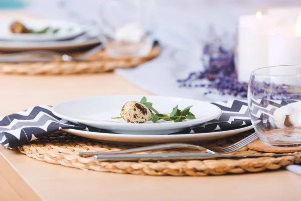 Beautiful Table Setting Easter Celebration — Stock Photo, Image