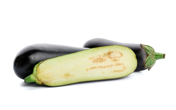 Cut Eggplant White Background — Stock Photo, Image