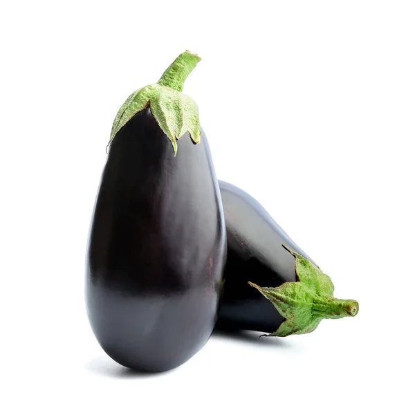 Fresh Eggplants White Background — Stock Photo, Image