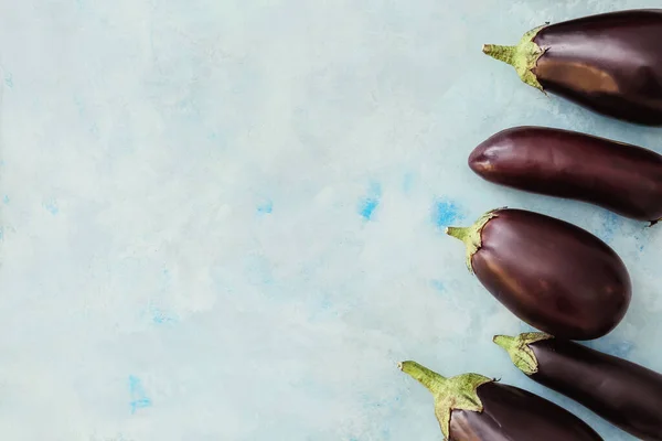 Fresh Eggplants Light Background — Stock Photo, Image