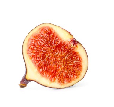 Beyaz arkaplanda taze kesilmiş incir