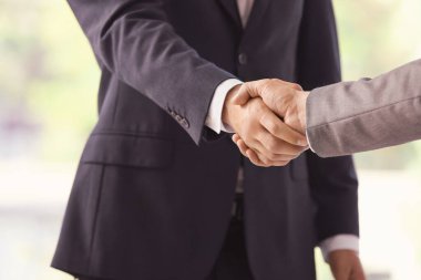 İş adamları ofiste el sıkışıyor