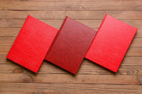 Blank Books Wooden Background — Stock Photo, Image