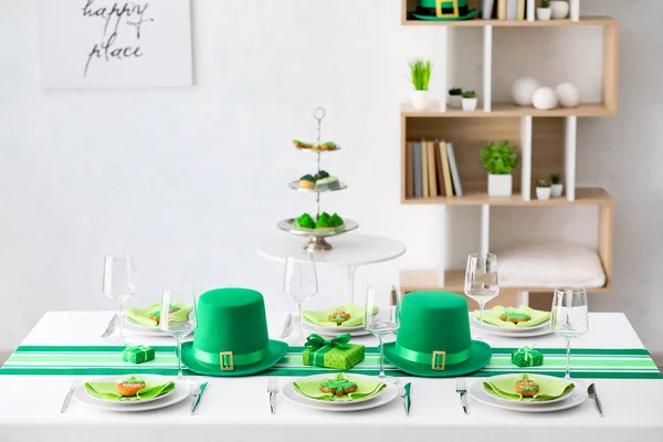 Table Set Patrick Day Celebration — Stock Photo, Image