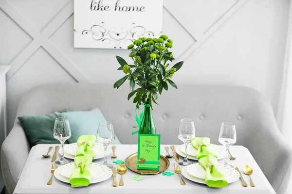 Table Set Patrick Day Celebration — Stock Photo, Image