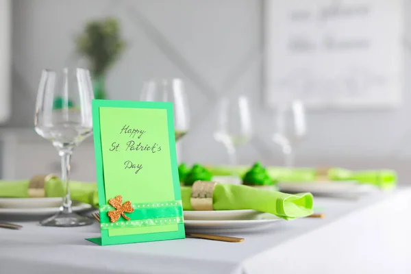 Beautiful Table Setting Patrick Day Celebration — Stock Photo, Image