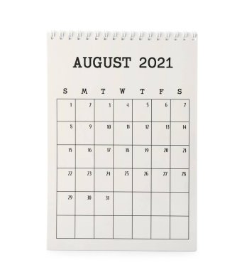 Kağıt takvimi beyaz arkaplanda çevir