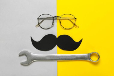 Renkli arka planda Babalar Günü için yaratıcı kompozisyon