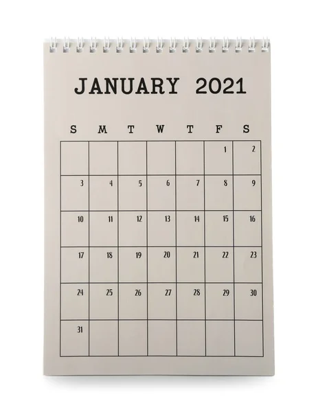 Flip Paper Calendar White Background — Stock Photo, Image