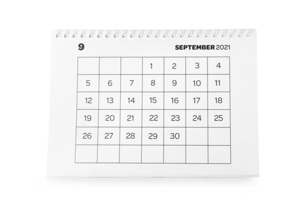 Flip Paper Calendar White Background — Stock Photo, Image