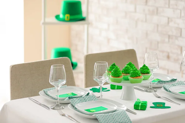 Table Set Patrick Day Celebration — Stock Photo, Image