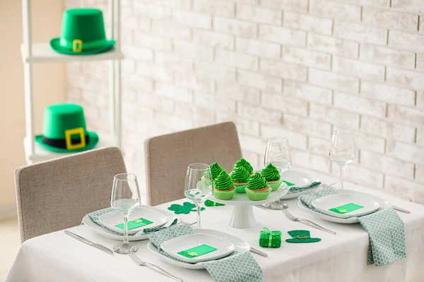 Table Set Patrick Day Celebration — Stock Photo, Image