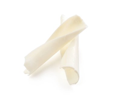 Beyaz arka planda çikolata bukleleri