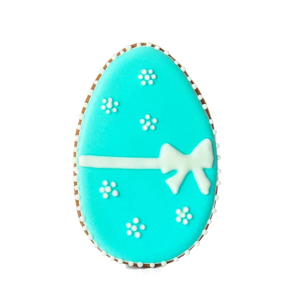 Tasty Easter Cookie Shape Egg White Background — Stock Photo, Image