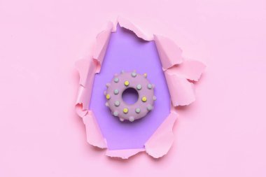 Rubber toy for pet on color background