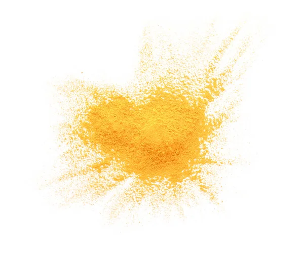 Heap Turmeric Powder White Background — Stock Photo, Image