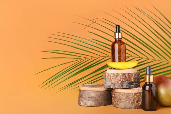 Renk arkaplanında mango esaslı yağ bileşimi