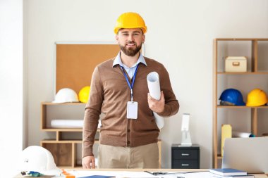 İş yerindeki erkek mimarın portresi