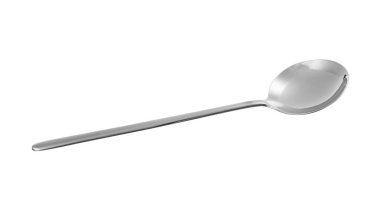 Beyaz arkaplanda temiz kaşık