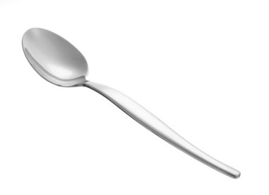 Beyaz arkaplanda temiz kaşık